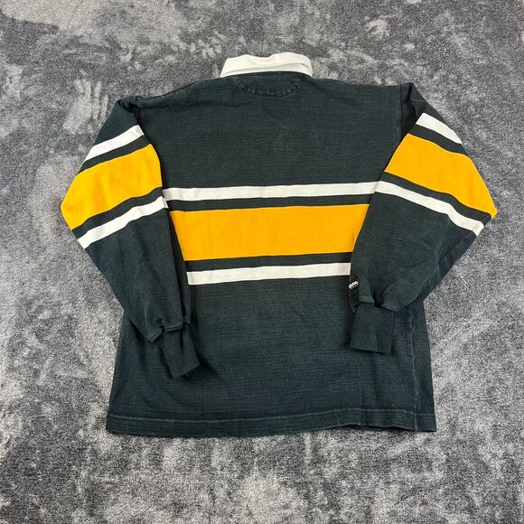 Vtg Barbarian Rugby Iowa Hawkeyes Long Sleeve Polo Striped Men's L Embroidered - Picture 10 of 12